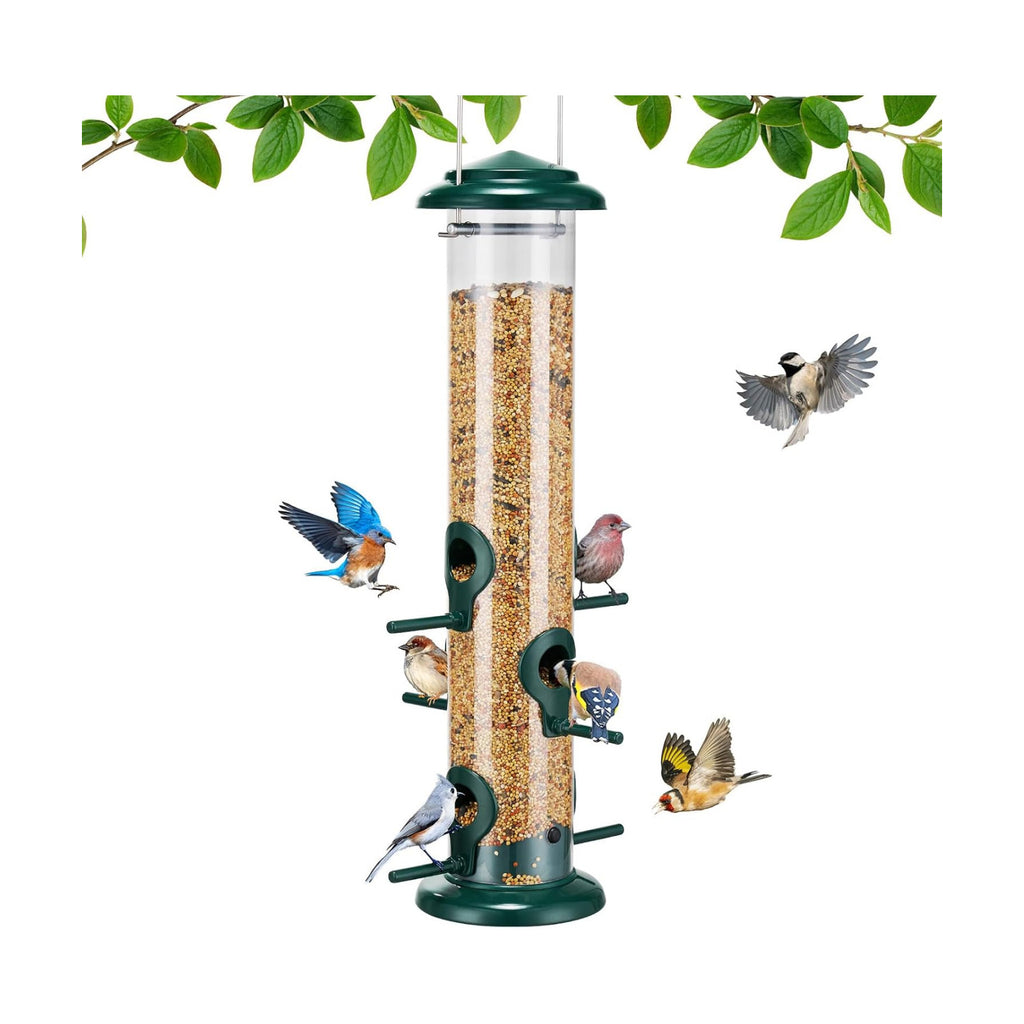 Kingsyard 15" Metal Tube Bird Feeders for Outdoors Hanging
