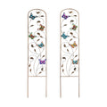 SUNNYPARK Set of 2 Butterfly Metal Garden Trellis for Climbing Plants, Decorative Vegetables Flowers Vine Trellis for