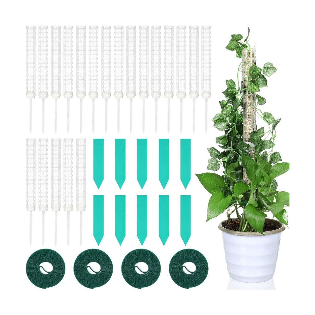 20 Pcs 15 Inch Plastic Moss Pole for Plants Monstera Moss Totem Pole Stick Plastic Monstera Plant Support 10 Pcs Plant