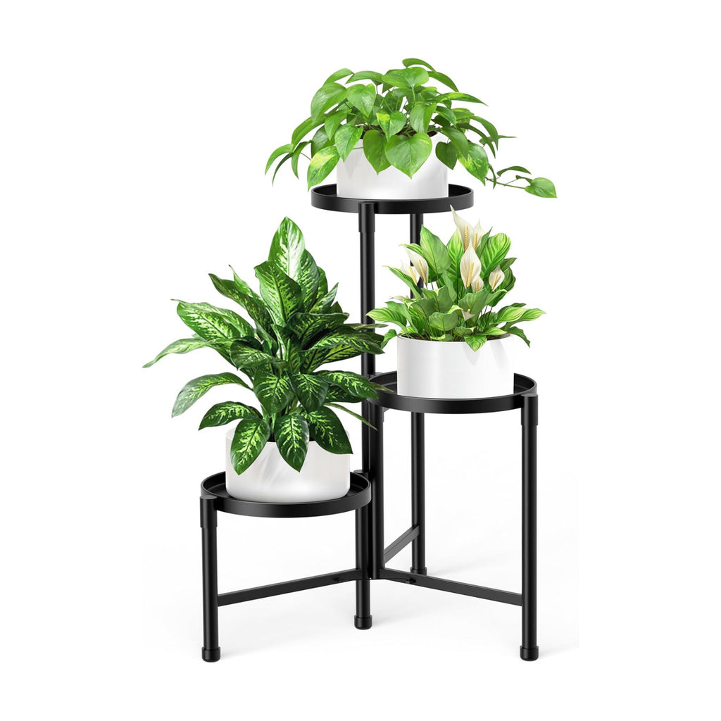 3 Tier Metal Corner Plant Stand Indoor Outdoor, Heightened widened 30'' Tall Multiple Flower Pot Display Holder, Iron