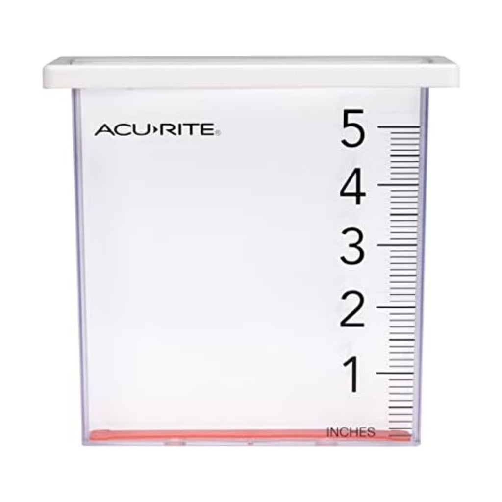 AcuRite (00858W) Waterfall Rain Gauge with 5" Rainfall Capacity, Clear