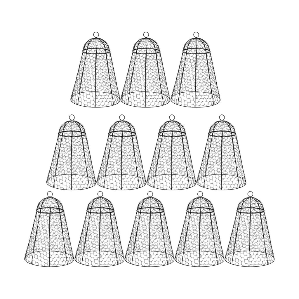 12 Pack Garden Chicken Wire Cloche, 12" W x 15.7" H Plant Protectors and Covers, Wire Garden Cloches from Animals