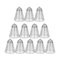 12 Pack Garden Chicken Wire Cloche, 12" W x 15.7" H Plant Protectors and Covers, Wire Garden Cloches from Animals