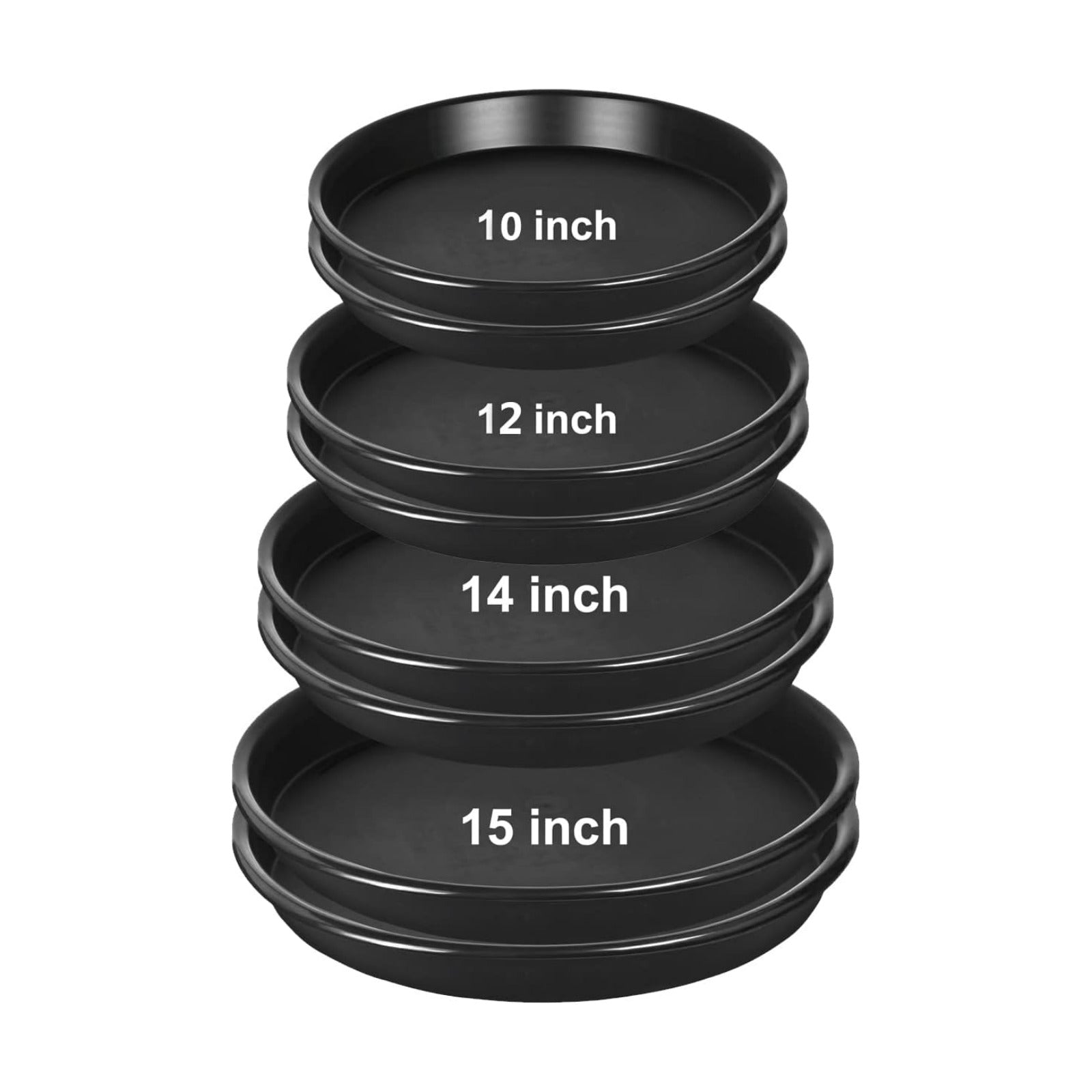 8 Pack 10Inch 12Inch 14Inch 15 Inch Plant Saucer Plastic Plant Saucer Drip Trays Plant Saucers for Indoors Outdoor