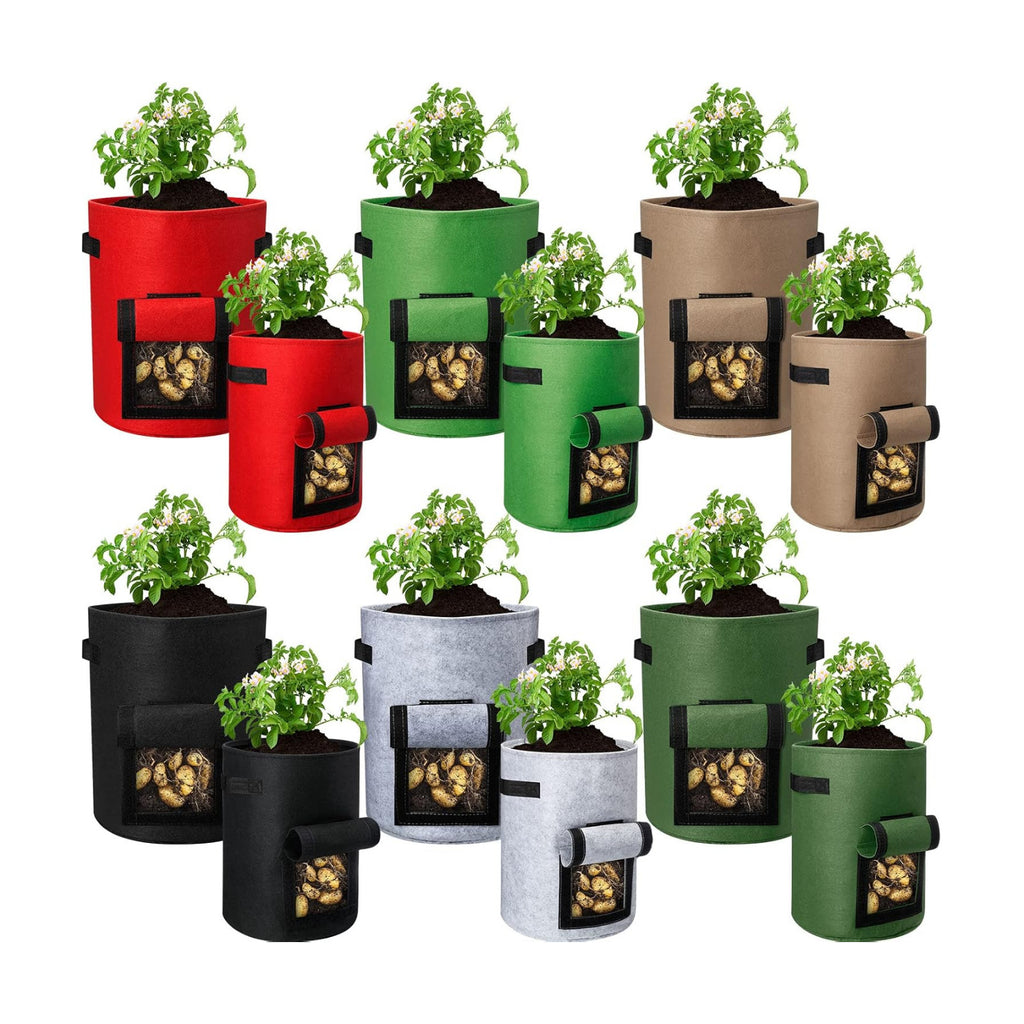 12 Pack Potato Grow Bags 10 Gallon 7 Gallon Garden Planting Bag with Flap Vegetable Grow with Handles and Harvest