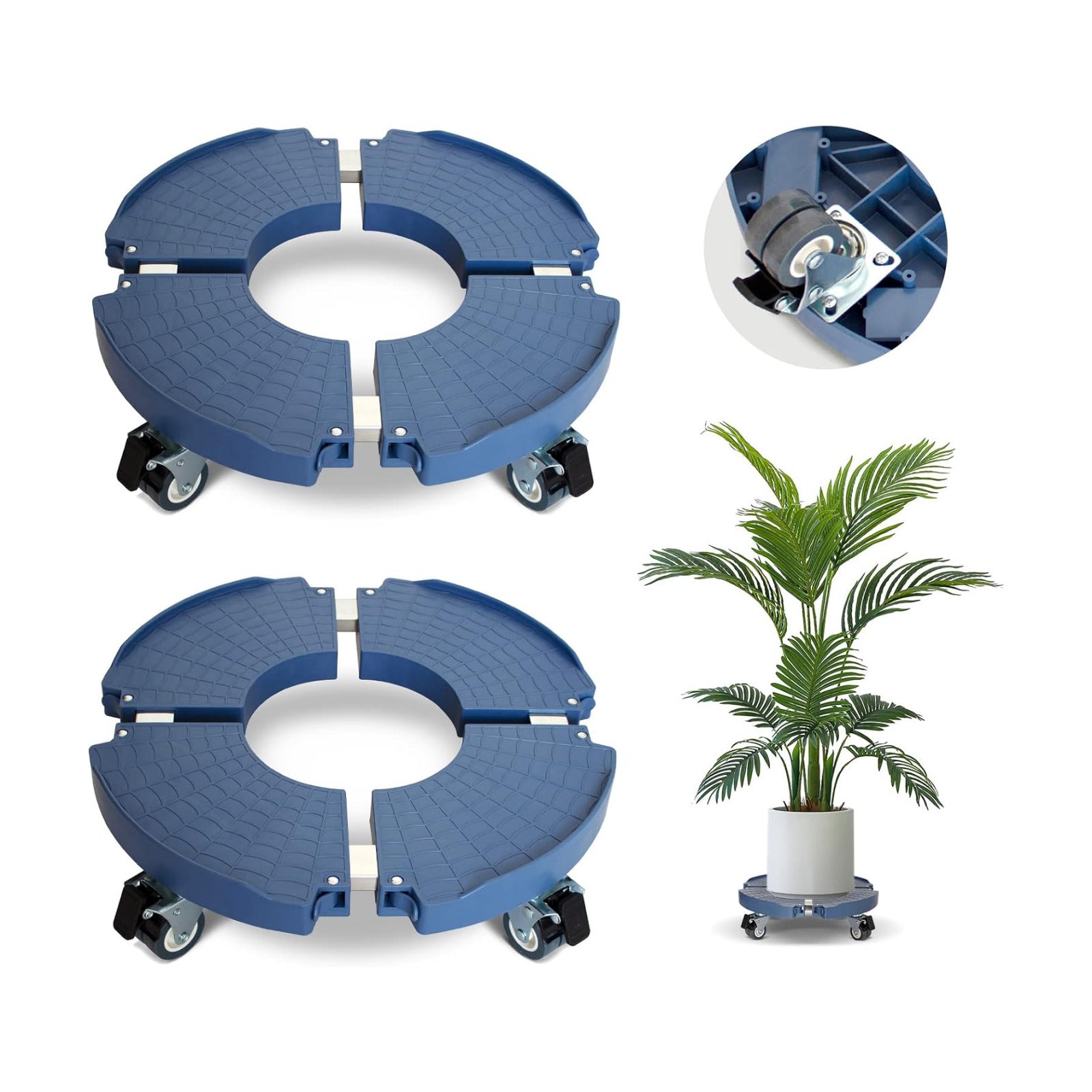 2pk Rolling Plant Stand with Wheels,15-21 Adjustable Heavy Duty Plant Caddy | Plant Dolly with Wheels for Indoor