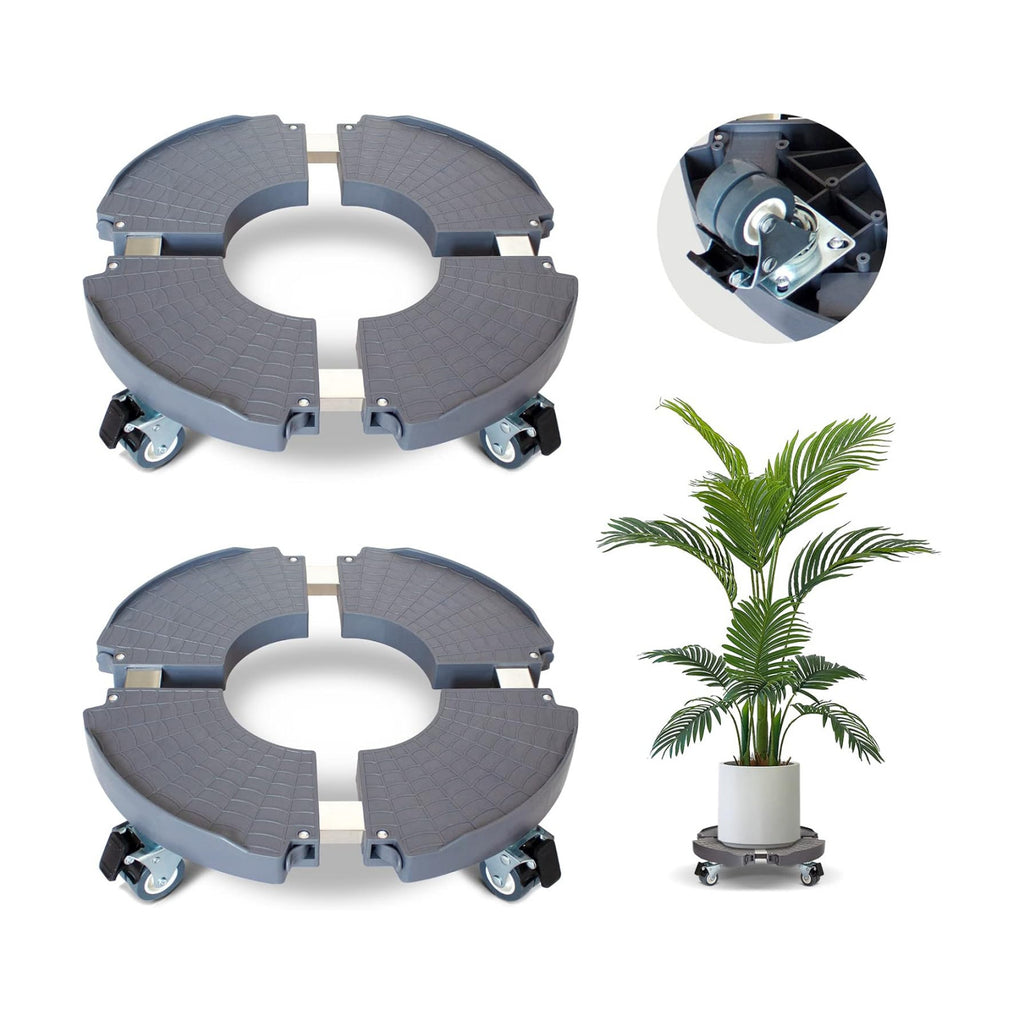2pk Rolling Plant Stand with Wheels,15-21 Adjustable Heavy Duty Plant Caddy | Plant Dolly with Wheels for Indoor