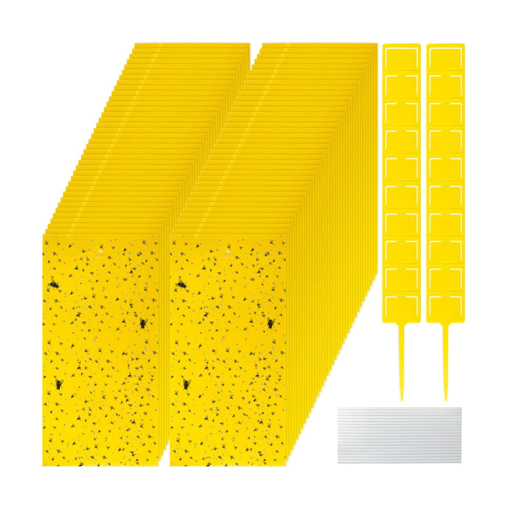 Qualirey 220 Pcs 7.9 x 4 Inch Yellow Sticky Traps for Plant Gnats Dual Sided Fruit Fly Sticky Traps for Indoors