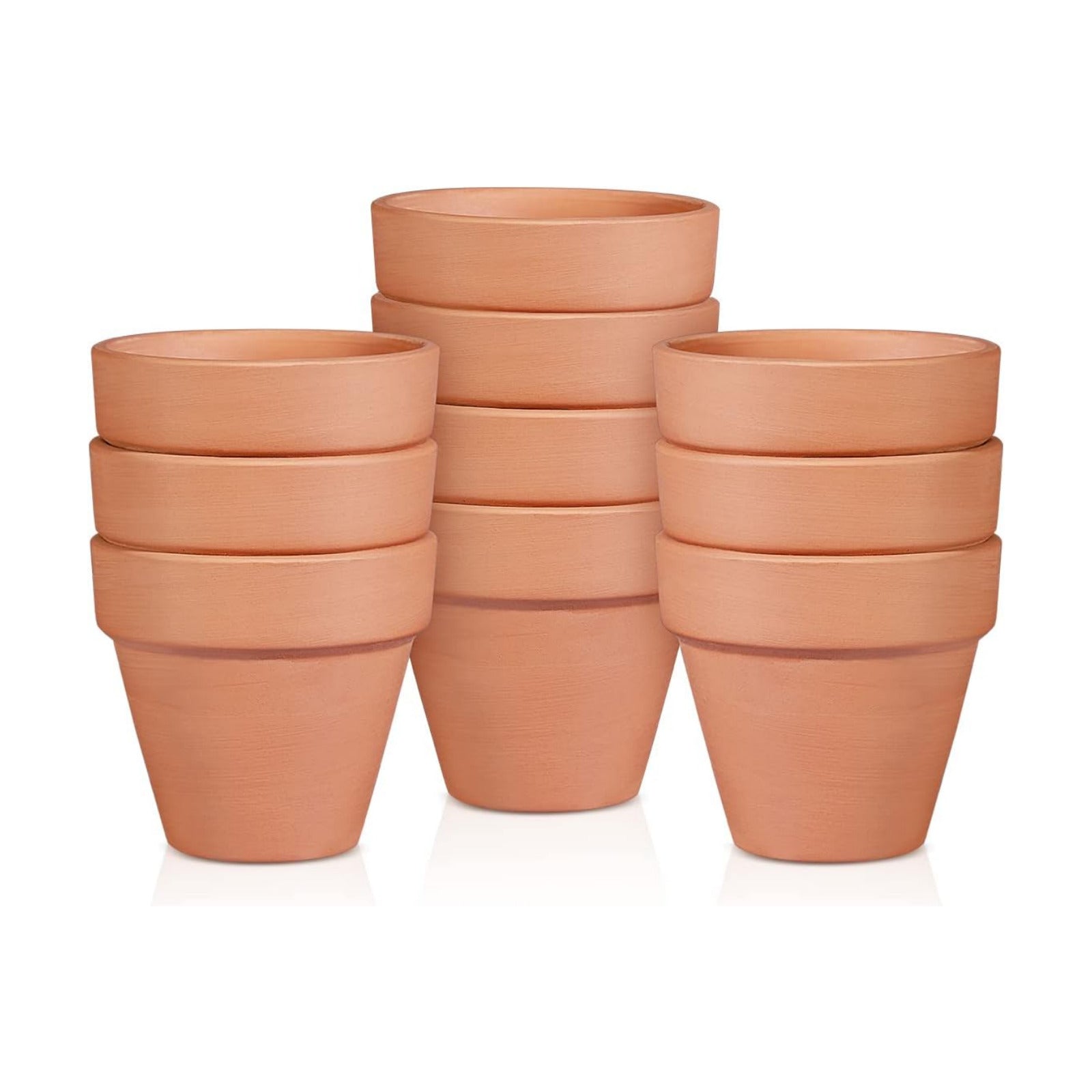 OLEEP Clay Pots - 10 Pack (5.5 inch) Large Terra Cotta Plant Pot with Drainage Hole,Garden Pots, Clay Planters Pot