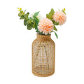 MDEOOSKY Straw Woven Glass Vase 7.87''x1.96''x4.13''Boho Glass Flower Vase Country Rustic Style Vase Glass Vase for Floral Arrangements Bottle Height (B Style 7.87IN)