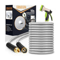 Unywarse Garden Hose 50FT Metal Water Hose with 10 Function Nozzle No-Kink | Flexible, Leak-proof, Heavy Duty