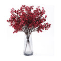 Hananona 10 Pcs Babys Breath Artificial Gypsophila Flowers Halloween Fake Silk Flowers for Home Decor Floral Arrangement Table Centerpieces (10, Burgundy)
