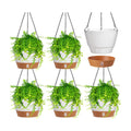 6 Pcs 8 Inch Hanging Planter for Indoor Plants Self Watering Hanging Pot Baskets with Drainage Hole Visible Water Level