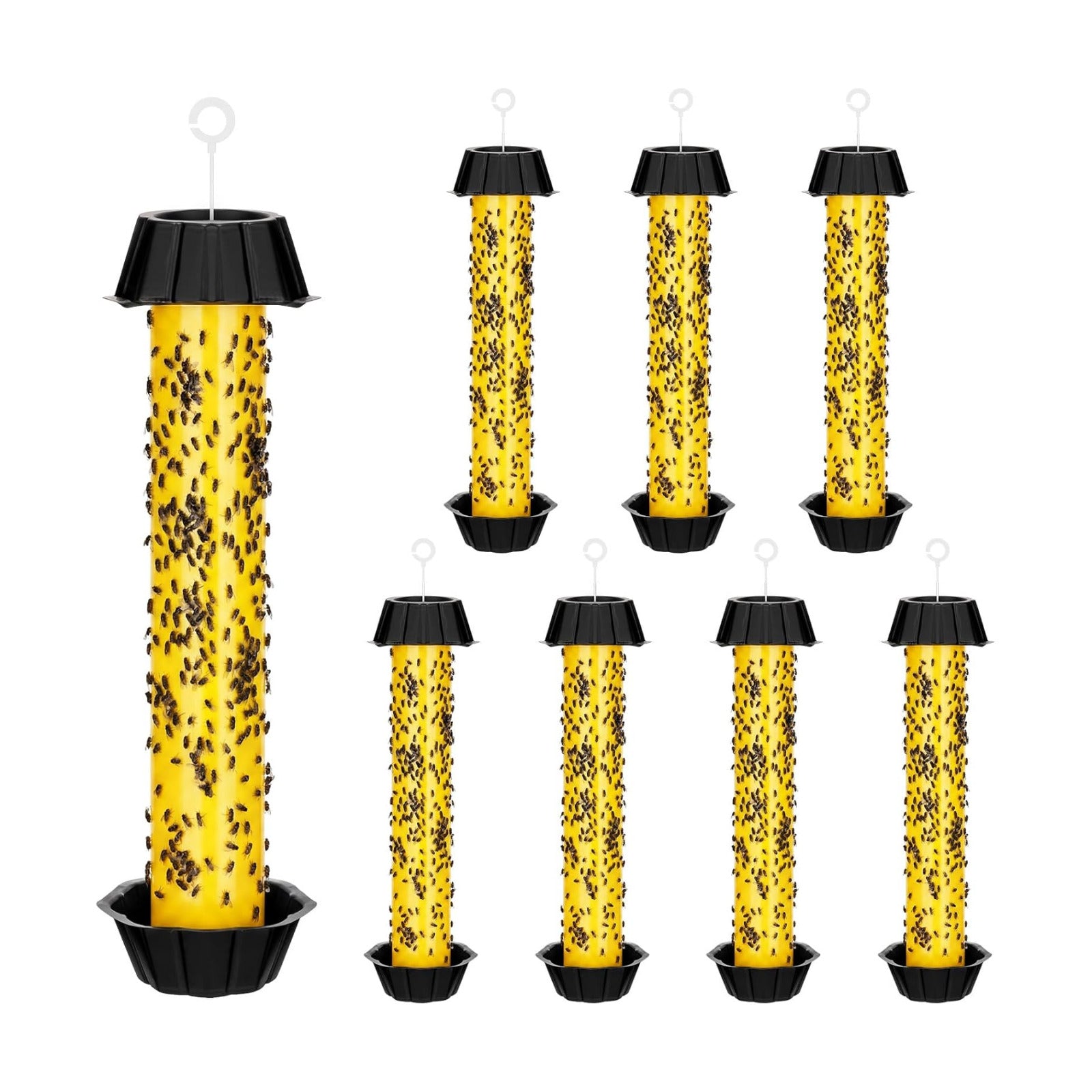 Qualirey 8 Pcs Sticky Fly Trap Fly Stick Indoor Outdoor Long Lasting Hanging Flies Bug Catcher Paper Tape Strips with