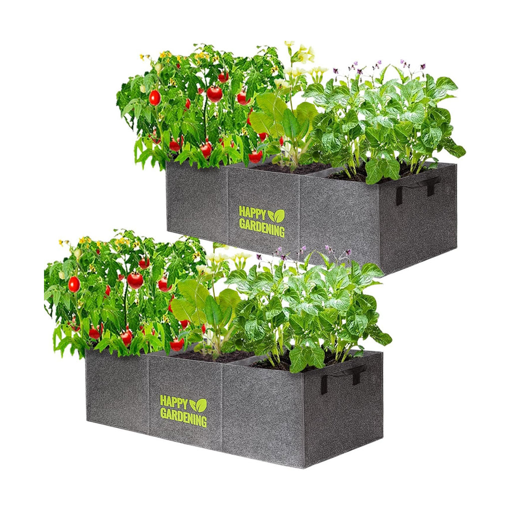 Fabric Grow Bags, 2-Pack Raised Garden Bed with Handle for Vegetable Herbs Gardening, Fabric Plant Pots Planter Indoor