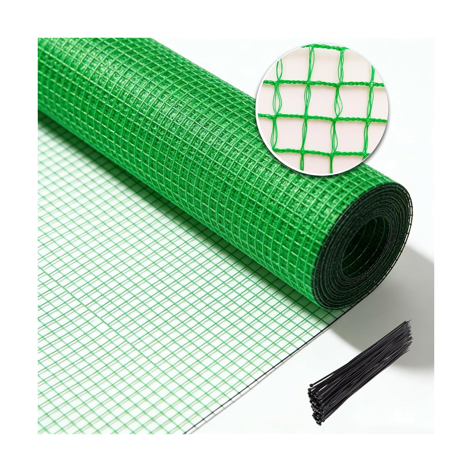 Garden Fencing 4 x 100FT,0.4" Mesh Plastic Fencing,50PCS Zip Ties | Deer Fence Temporary Fencing Snow Fence Safety