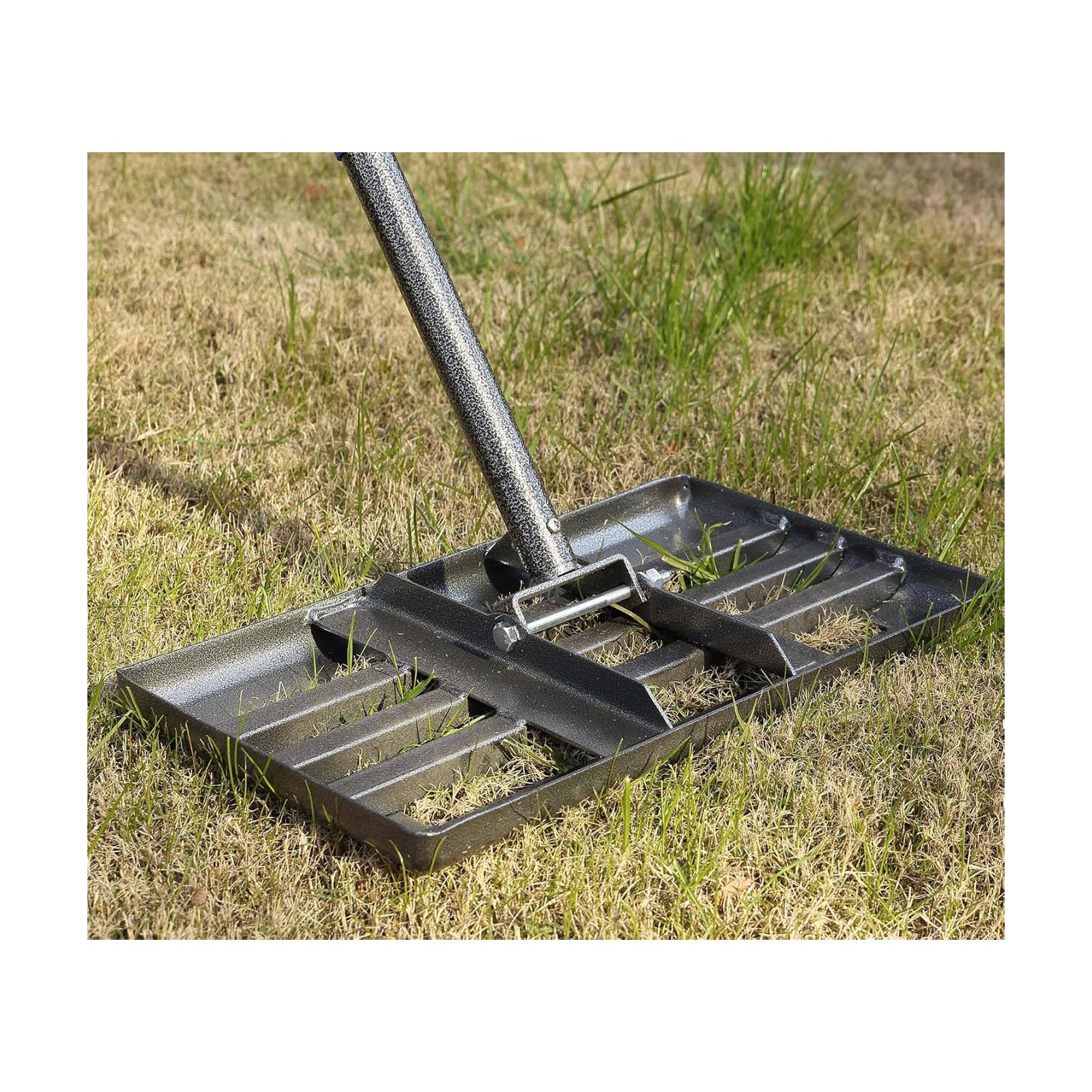Lawn Leveling Rake, 17x10 Heavy Duty Lawn Leveler with Adjustable Handle Dirt Ground Level Tool for Yard Garden (60
