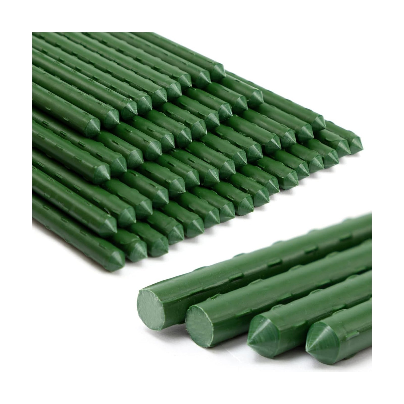 Garden Stakes 48'' Plant Sticks, 50PCS Plastic Coated Steel 4ft Plant Stakes Support for Growing Climbing Plants
