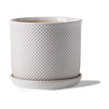8 Inch Plant Pot: Ceramic Planter with Drainage Hole & Saucer Indoor Outdoor Plants - Flowerpot with Bonded Tray for