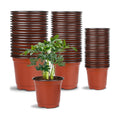 Augshy 120 Pcs Plastic Plants Nursery Pot, Seed Starting Pots 4,5,6-Inch
