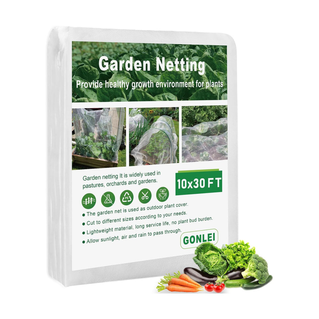 GonLei Garden Netting 10 X 30 FT Ultra Fine Garden Mesh Netting Protection Net Plant Cover Screen Vegetable Row Cover,Blueberry Netting Shrubs Fruits Tree Flowers Garden Screen Barrier Net