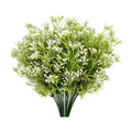 PASYOU Artificial Plants, Fake Plastic Pearl Bouquet Faux White Flowers Bushes Greenery Shrubs Decor for Indoor Outdoor Home Garden Office Table Vase DIY Decoration Planter Filler 4 Pack