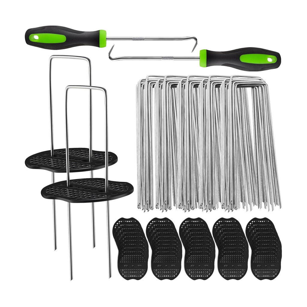 602 Pcs Landscape Staples Set 300Pcs 6 Inch Anti Rust Garden Stakes U Shaped Galvanized Garden Staple Landscaping