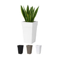 Bloem Tall Finley Tapered Square Planter: 25" - Casper White - Matte Textured Finish, 100% Recycled Plastic Pot, for