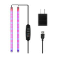 iPower 20W LED Grow Light Strips for Indoor Plants with Auto ON/Off 3/9/12H Timer 10 Dimmable Levels 48 LEDs Per Tube Sunlike Grow Lamp for Hydroponics Succulent, Red&Blue