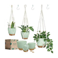 Bouqlife Self Watering Hanging Planters for Indoor Plants 3 Pack Macrame Plant Hangers with Drainage Holes Pots and