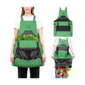 Garden Apron,Harvest Aprons with Drawstring Bag and Pockets for Women and Men,Canvas Fruit Picking Apron