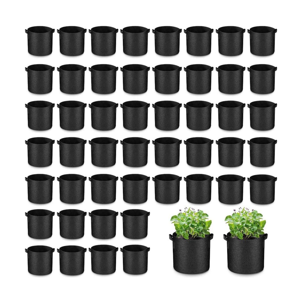 50 Pack 10 Gallon Grow Bags Bulk, Heavy Duty Thickened Fabric Pots Nonwoven Plant Bags with Handles, Breathable Plant