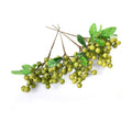 4 Pcs Artificial Dark Green Berries, Lifelike Greenberry Stems Faux Fruit Fake Flowers for Wedding Home Kitchen Party Crafts Decoration