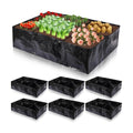 6 Pcs 35 Gallon Fabric Raised Garden Bed Breathable Planting Container Grow Bag with 6 Compartments Rectangle Large