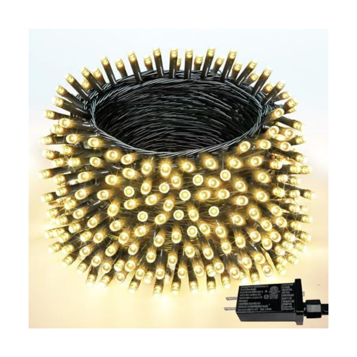 Extendable 108 FT 300 LED Christmas String Lights Indoor Outdoor Warm White