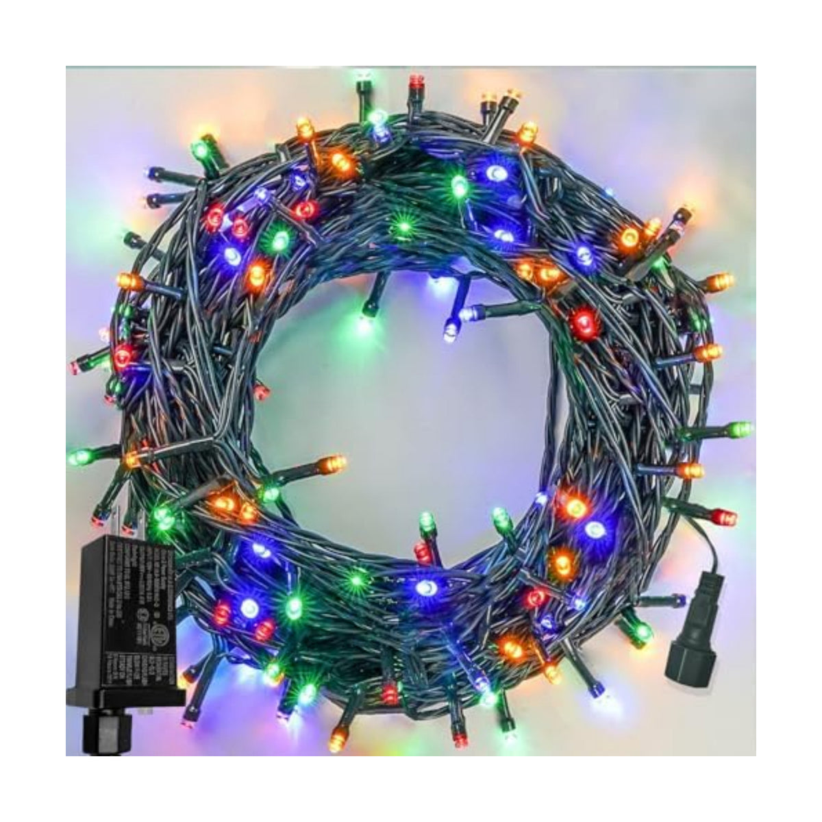 Extendable Christmas String Lights Indoor Outdoor 42.8FT 100 LED Multicolor