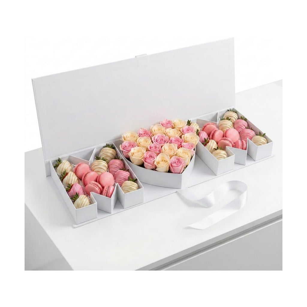 WENPACK Empty Flower Gift Box MOM Cardboard Letter Shaped Fillable Chocolate Strawberry Candy Packaging (MOMwhite)