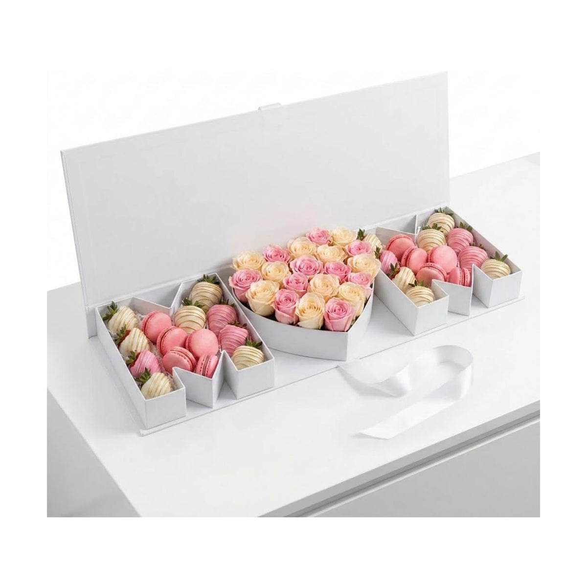WENPACK Empty Flower Gift Box MOM Cardboard Letter Shaped Fillable Chocolate Strawberry Candy Packaging (MOMwhite)