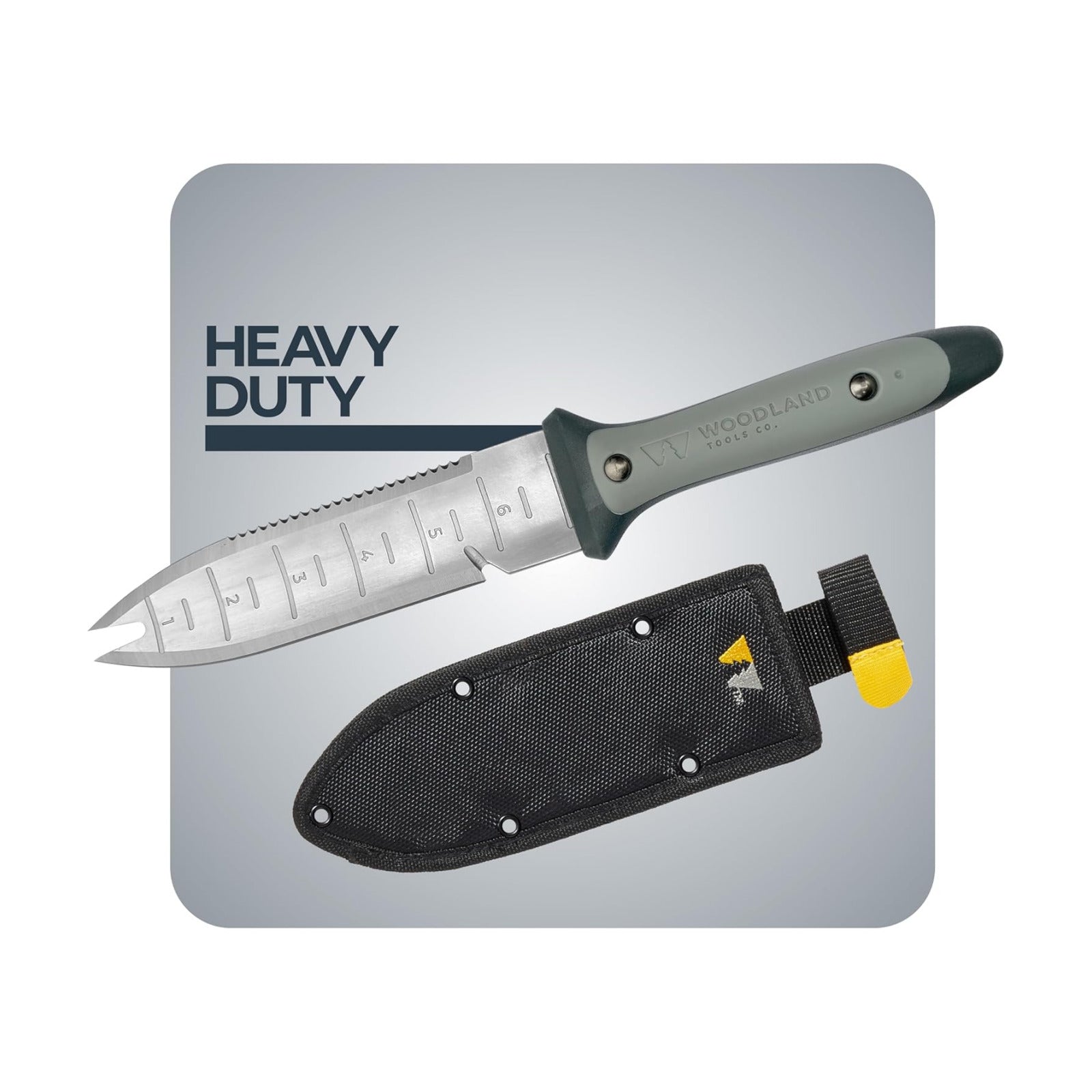Heavy Duty Hori Hori Garden Knife - Stainless Steel Soil Knife with Serrated Edge, Depth Markings, and Ergonomic Grip