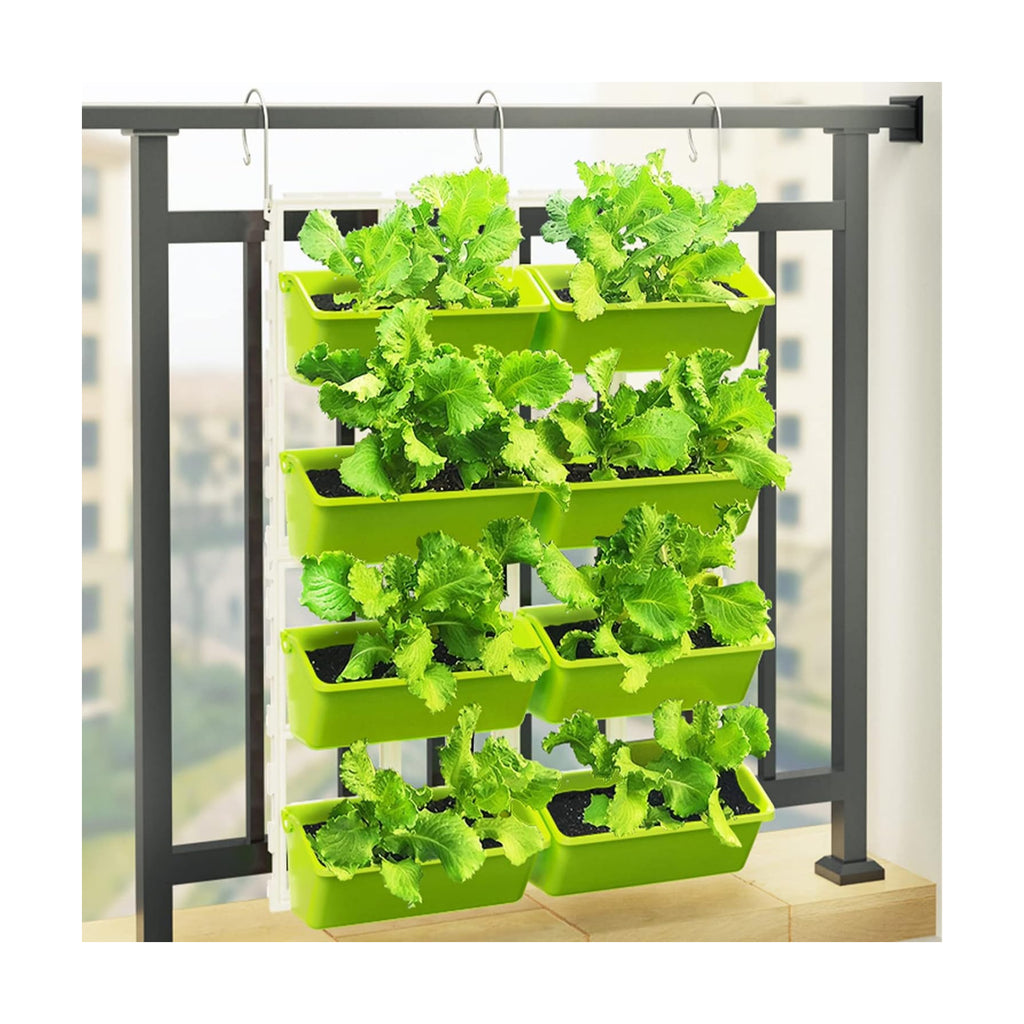 Vertical Garden Wall Planter, Wall Mounted Planter 4-Tier 8 Pockets Vertical Garden Wall Planter Raised Beds Hanging