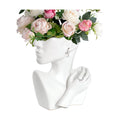 GDYOOSHOW Face Vases for Flowers Bust Planter Ceramic Head Vase Display Jewelry Rack White 9.84 Inches High Suitable