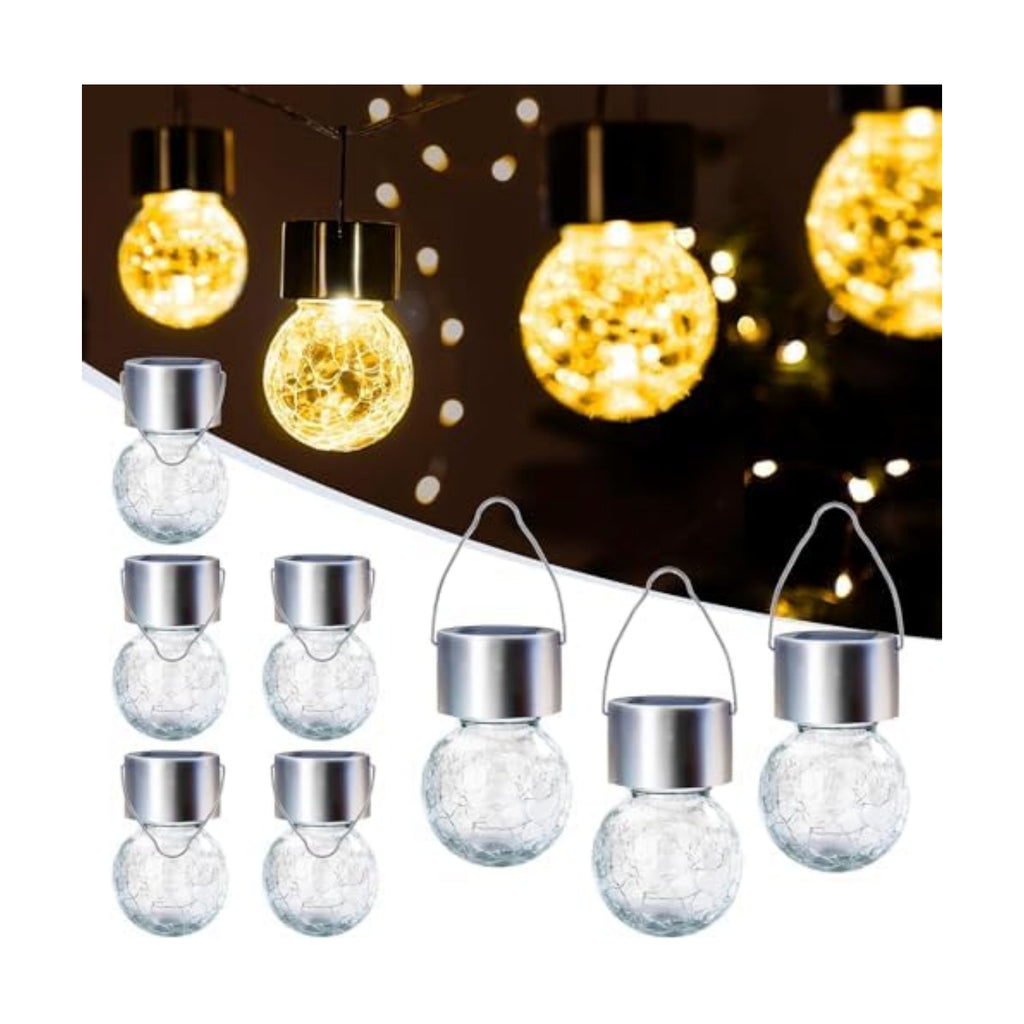 GIGALUMI Solar Lights Outdoor Hanging Lantern Garden Decor for Outside 8 Pc