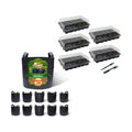 Gardzen 10-Pack 10 Gallon Grow Bags, Aeration Fabric Pots with 5-Set Garden Propagator Set, Seed Starter Tray 15" x 9"