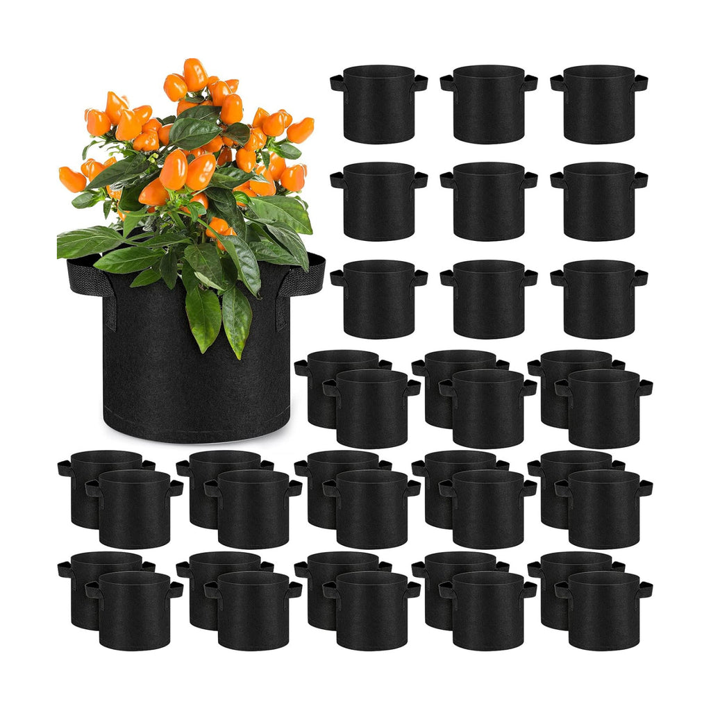 Nuanchu 36 Packs Grow Bags Bulk Aeration Fabric Pot with Handles Thickened Nonwoven Garden Bags to Healthy Root Growth