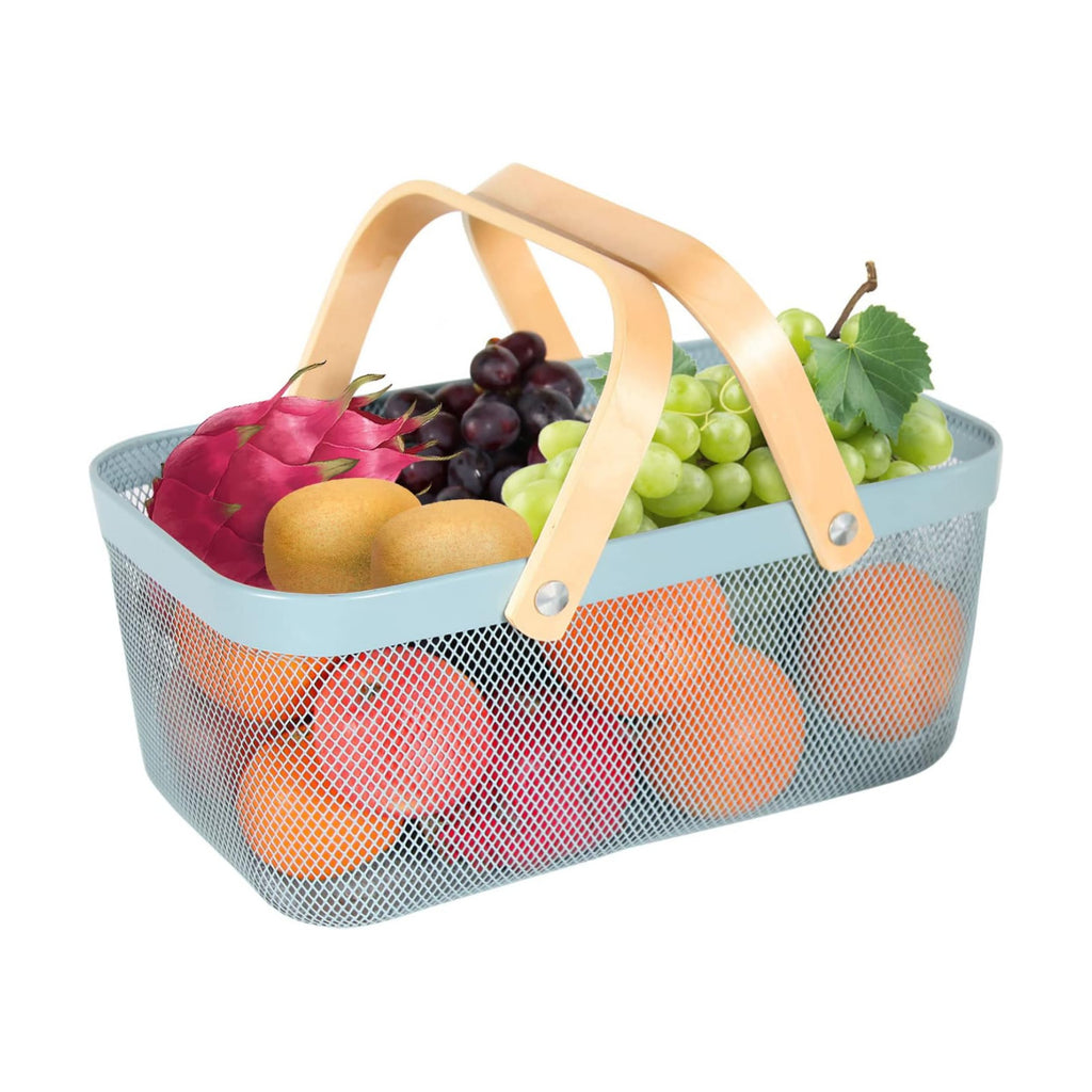 Garden Harvest Basket,Delicate Harvest Basket for Garden Vegetables,Practical Metal Mesh Wire Basket with Handle