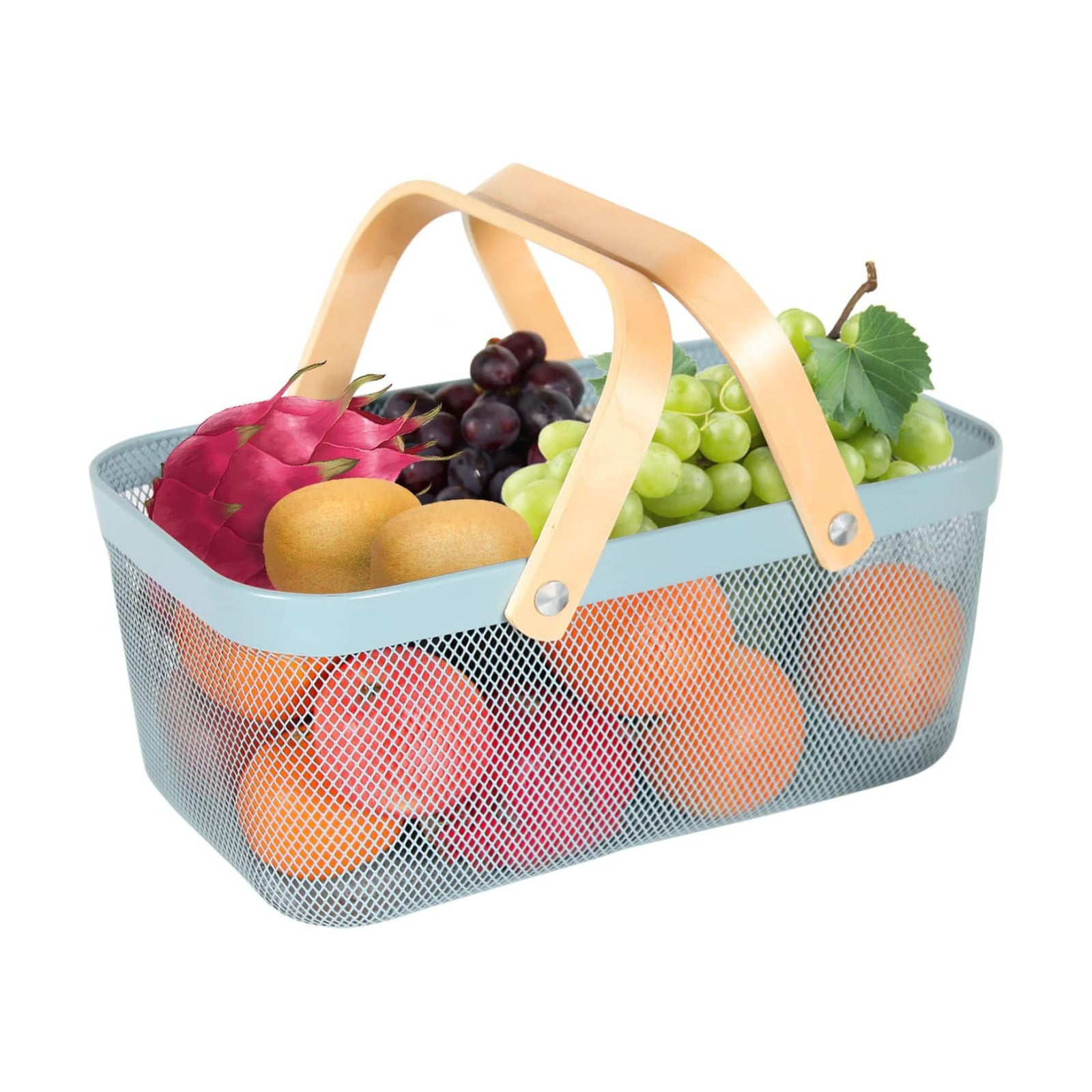 Garden Harvest Basket,Delicate Harvest Basket for Garden Vegetables,Practical Metal Mesh Wire Basket with Handle