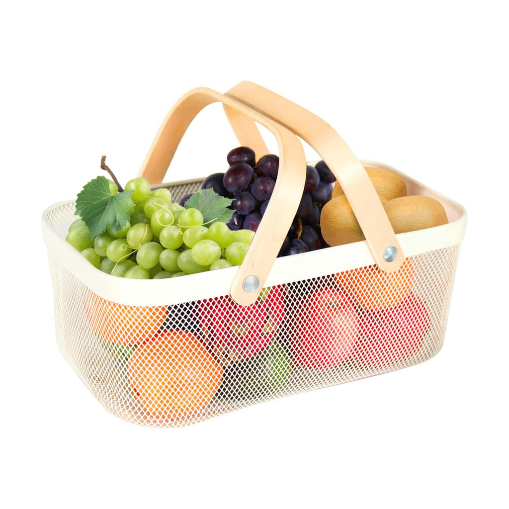 Garden Harvest Basket,Delicate Harvest Basket for Garden Vegetables,Practical Metal Mesh Wire Basket with Handle