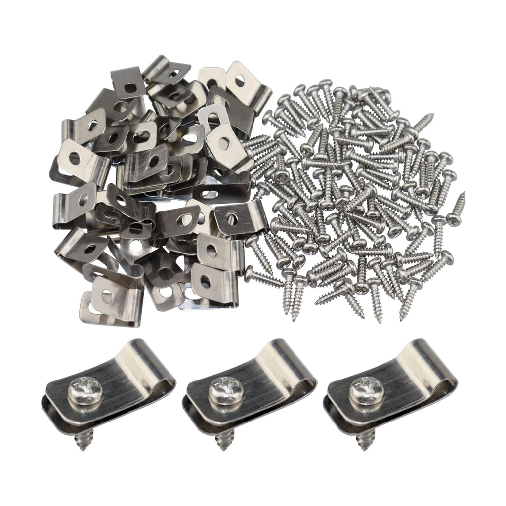 LSGCQ Wire Fence Clips Metal Fence Wire Clamps Stainless Steel, 400 PCS | Fencing Mounting Clips with 400 PCS Stainless