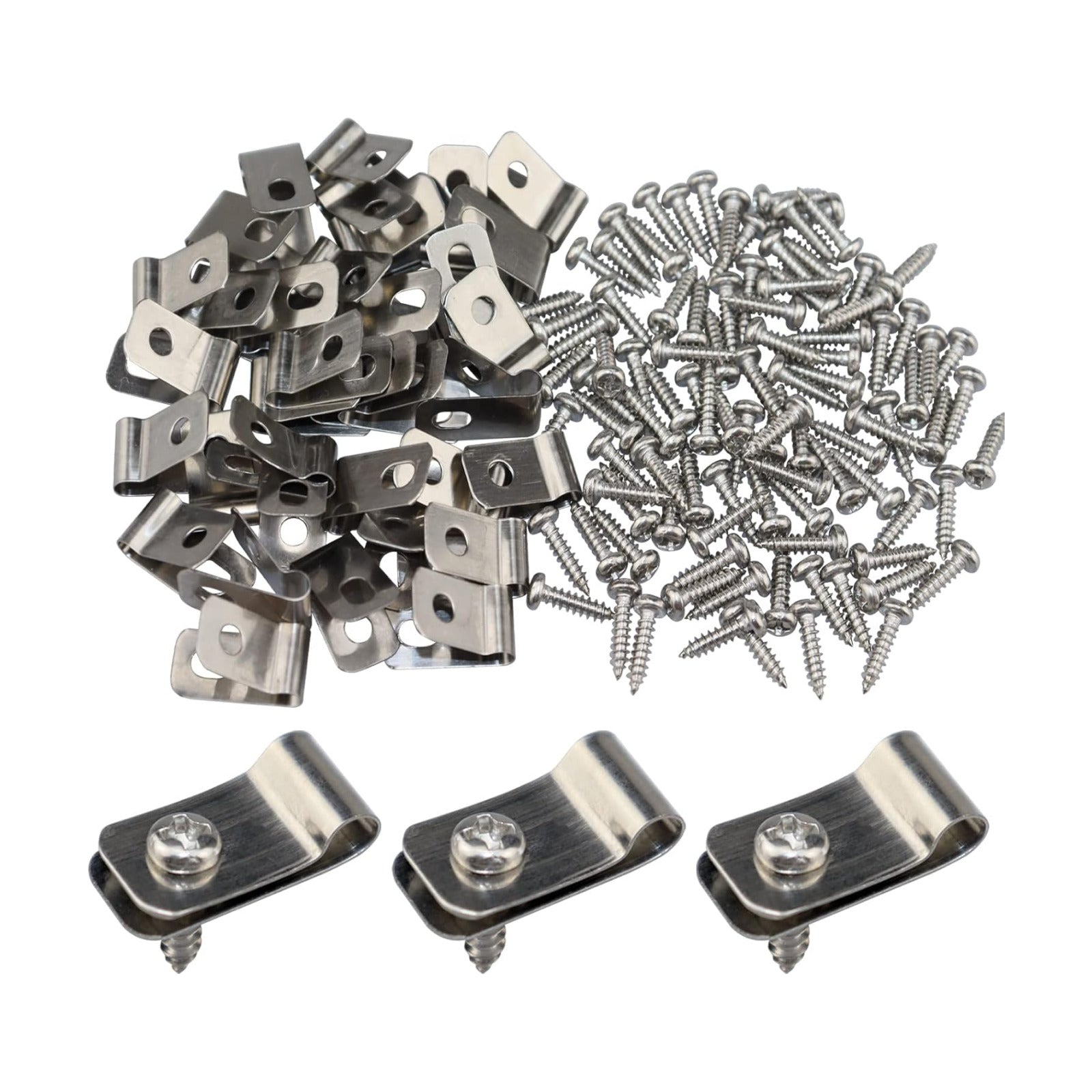 LSGCQ Wire Fence Clips Metal Fence Wire Clamps Stainless Steel, 400 PCS | Fencing Mounting Clips with 400 PCS Stainless