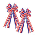 2PCS Large 4th of July Wreath Bows for Independence Day Front Door Decor